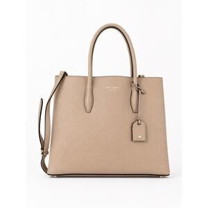 Kate Spade Eva Medium Satchel WKRU5696 Beige Leather EUC